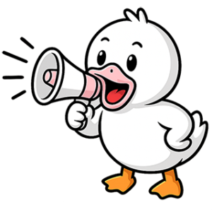 Aylesbury Duck making an announcement