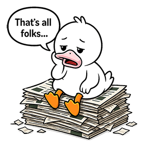Aylesbury duck saying Thats all folks...