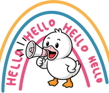 Duck shouting Hello!