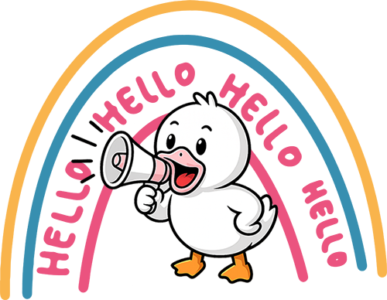 Duck shouting Hello!